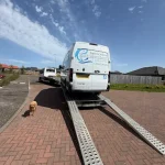 Commercial vehicle recovery service assisting a van